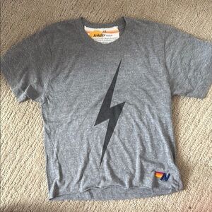 Aviator Nation Gray Lightning Bolt Short Sleeve Tee